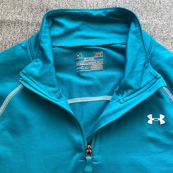 Under Armour 1/4 Zip Semi-Fitted Cold Gear Active Long Sleeve Womens Size L - Picture 3 of 10